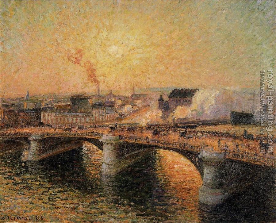 Camille Pissarro : The Boieldieu Bridge, Rouen, Sunset